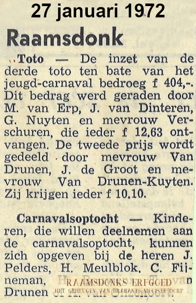 1972-01-27 -De Stem- Opgeven kinderen carnvalsoptocht