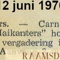 1970-06-12 -De Stem- Aankondiging vergadering carnavalsvereniging Haikanters