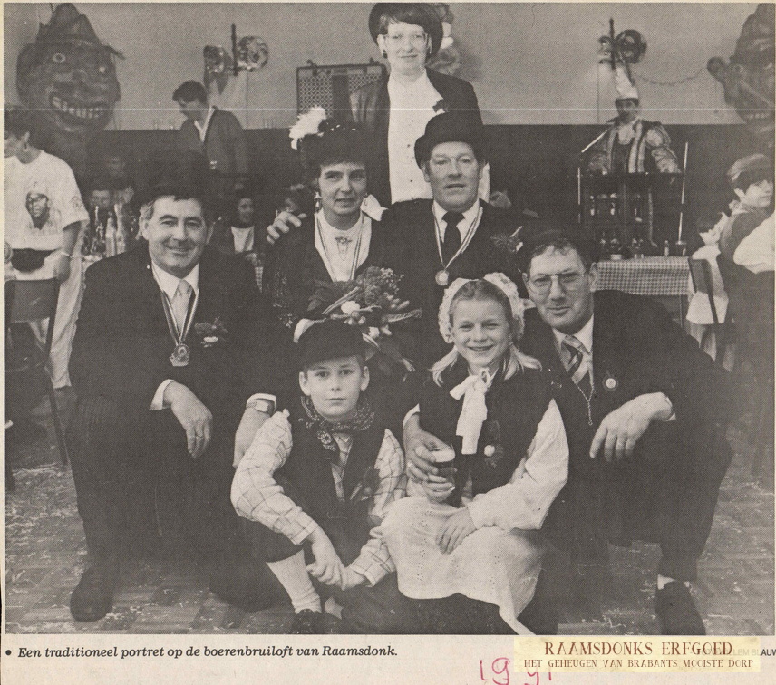 1991 -De Stem- Foto Boerenbruiloft Janny van Strien en Peet Koopmans