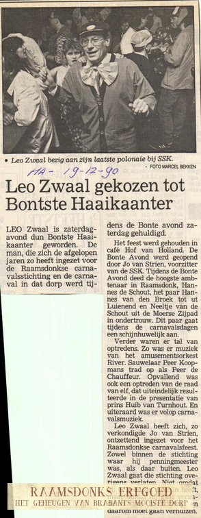 1989-02-19 -De Stem- Bontste haaykaanter Leo Zwaal, bruidsspaar 1990 boerenbruiloft Han Berende en Nel van Strien