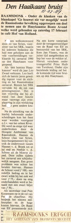 1989-02-10 -De Stem- Bontste haaykaante Leo Zwaal, prins Huibke van Turnhout