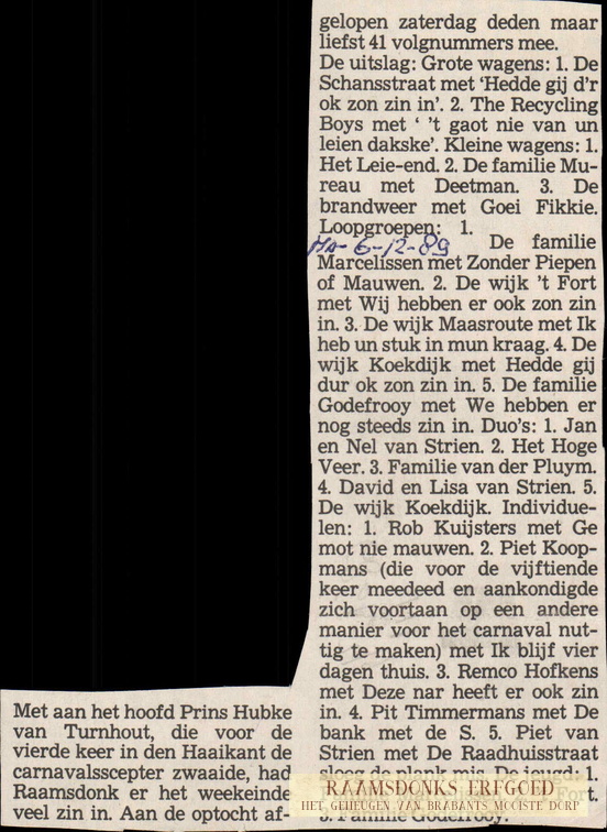 1989-02-06 -De Stem- Uitslag optocht